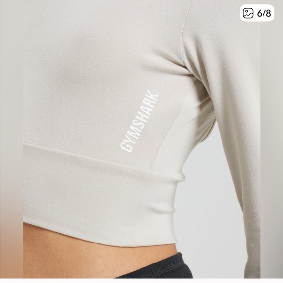 Gymshark Light Gray Open Back Long Sleeve Workout Shirt - Picture 8 of 8